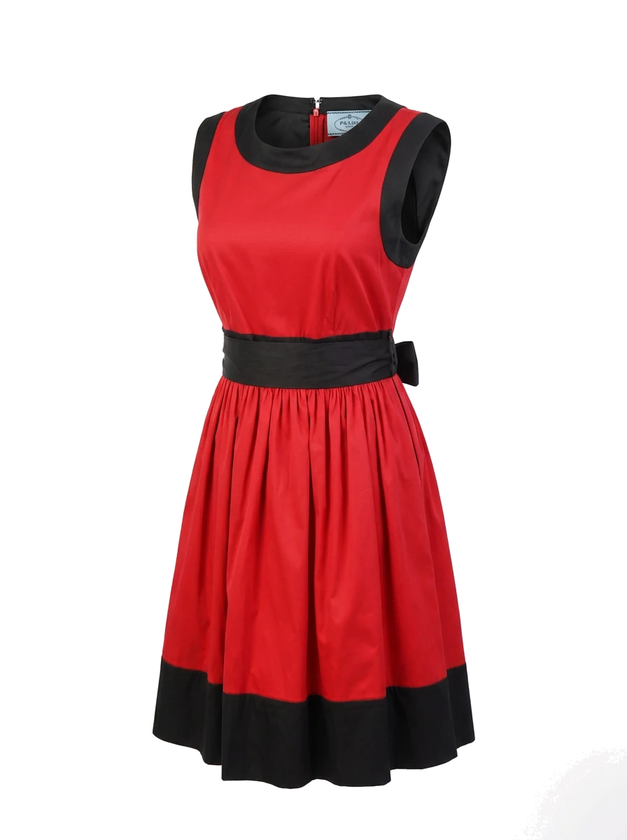 Prada Red Polyester Sleeveless Dress — 1