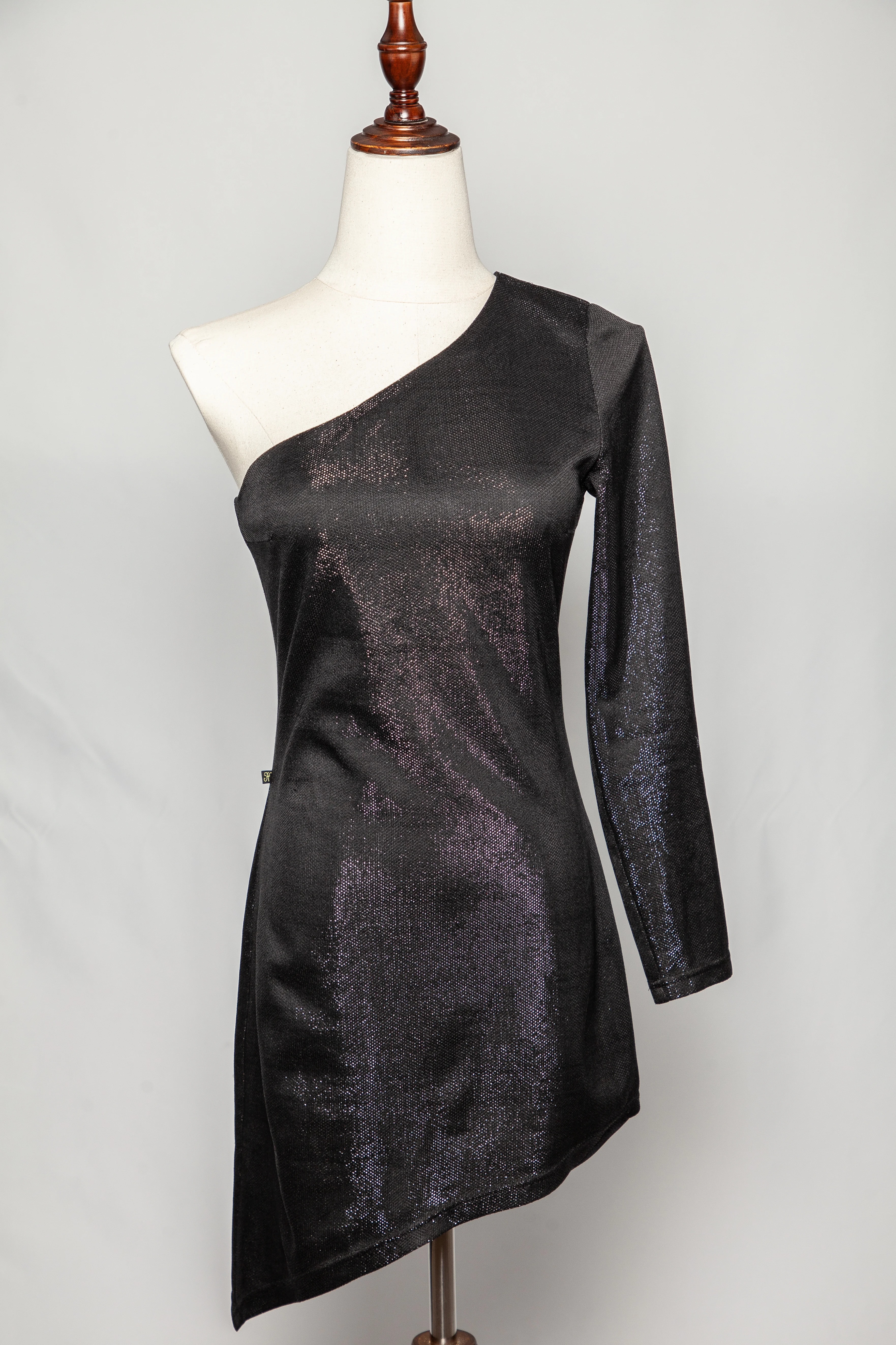 Hayali Black Polyester Mini Dress — 2