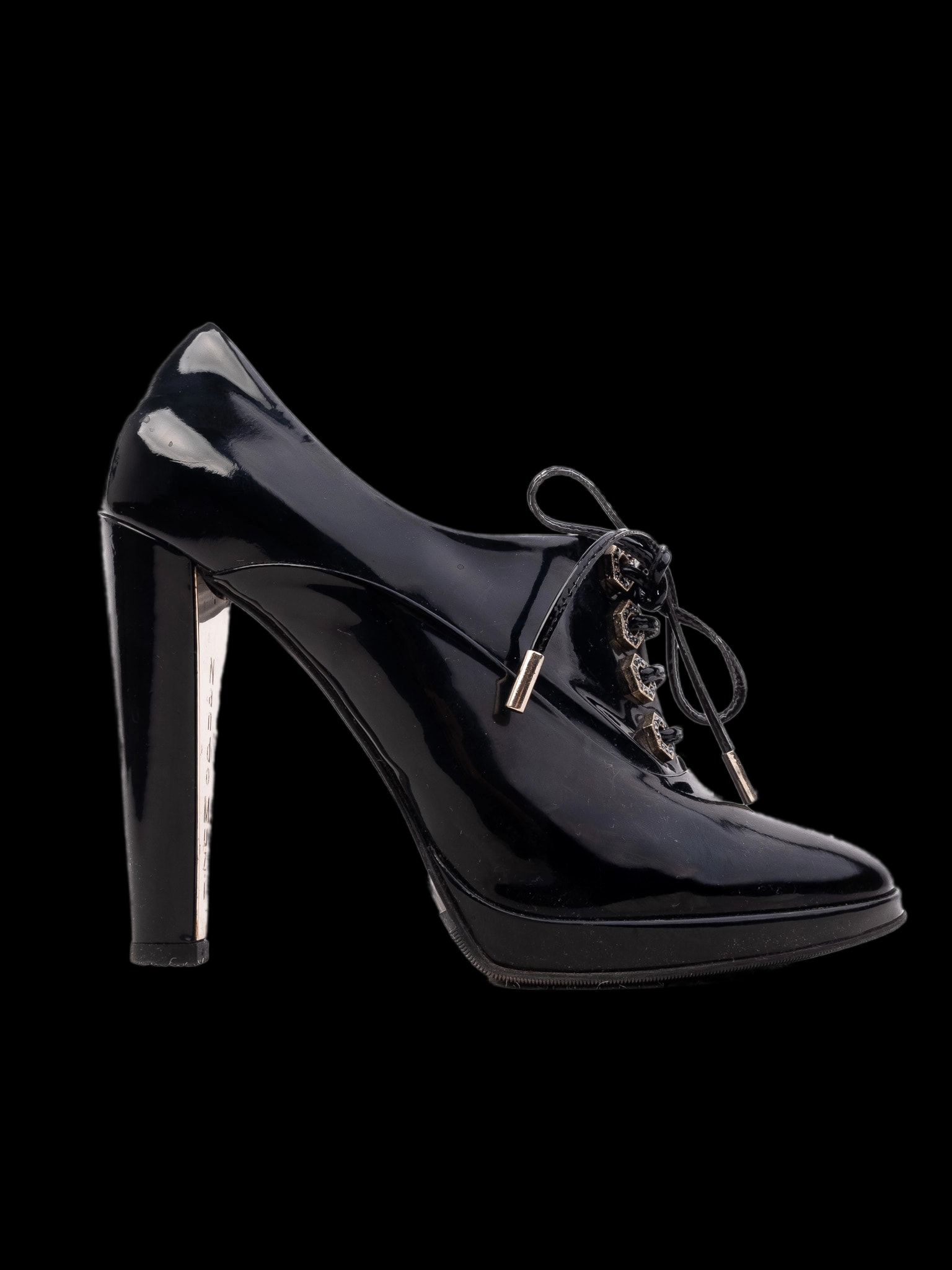 Nando Muzi Black Lacquer Ankle Boots — 1