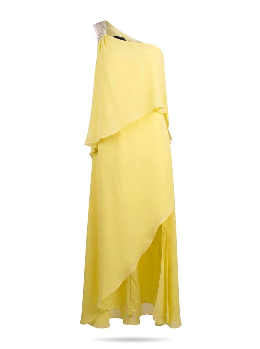 Pronovias Yellow Polyester Dress