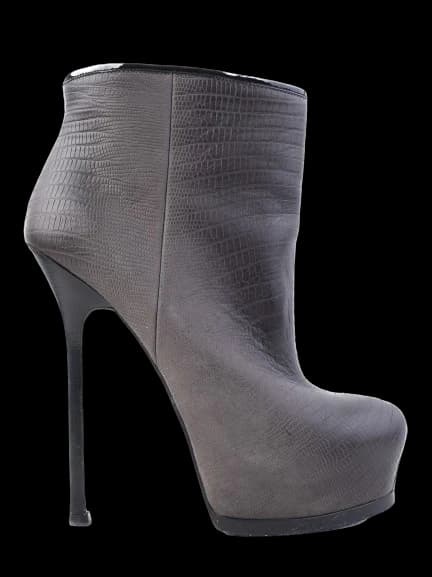 YSL Gray Leather Boots — photo 1