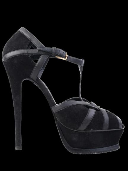 YSL Black Leather Sandals