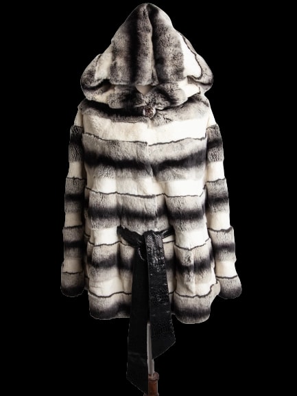 Cassie Gray Fur Coat — 1
