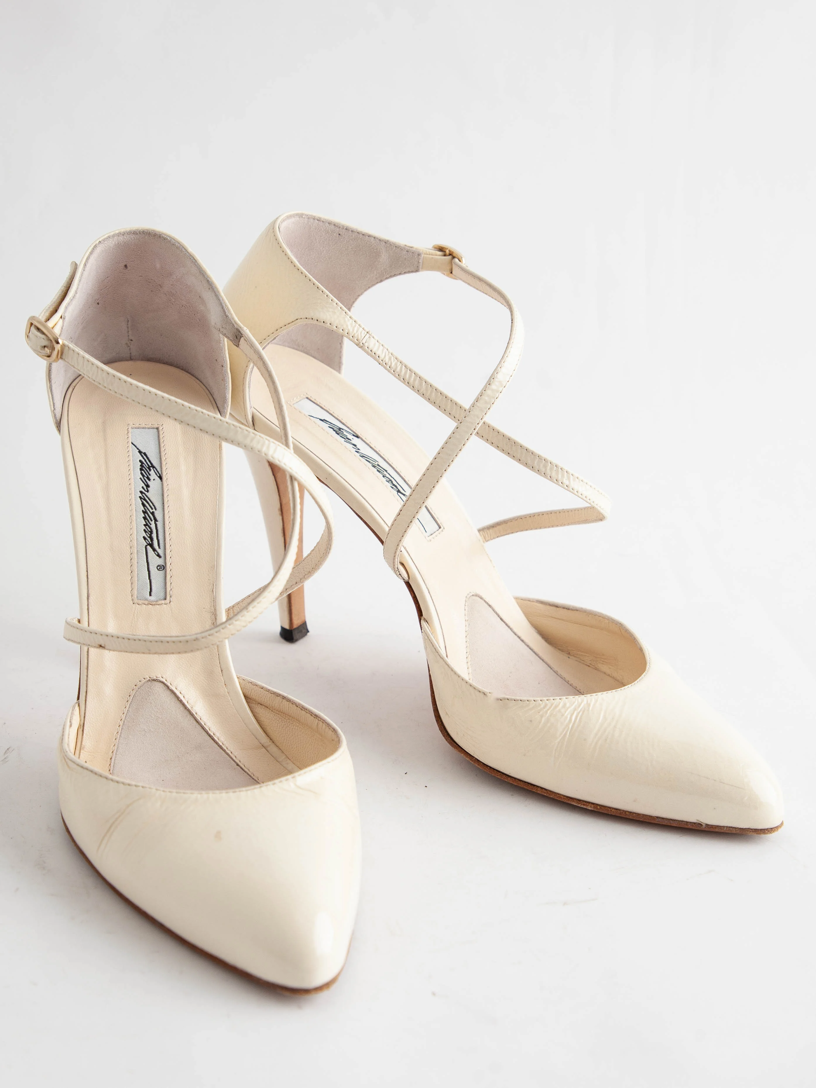 Brianatwood White Leather High Heel Pumps — 2