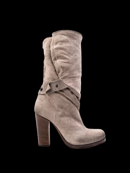 Vic Matie Gray Leather Ankle Boots
