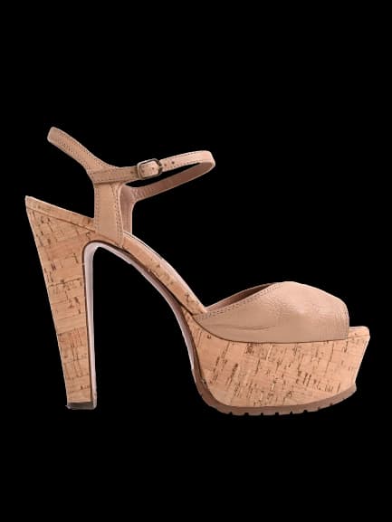 L'Autre Chose Orange Leather High Heel Sandals — photo 1