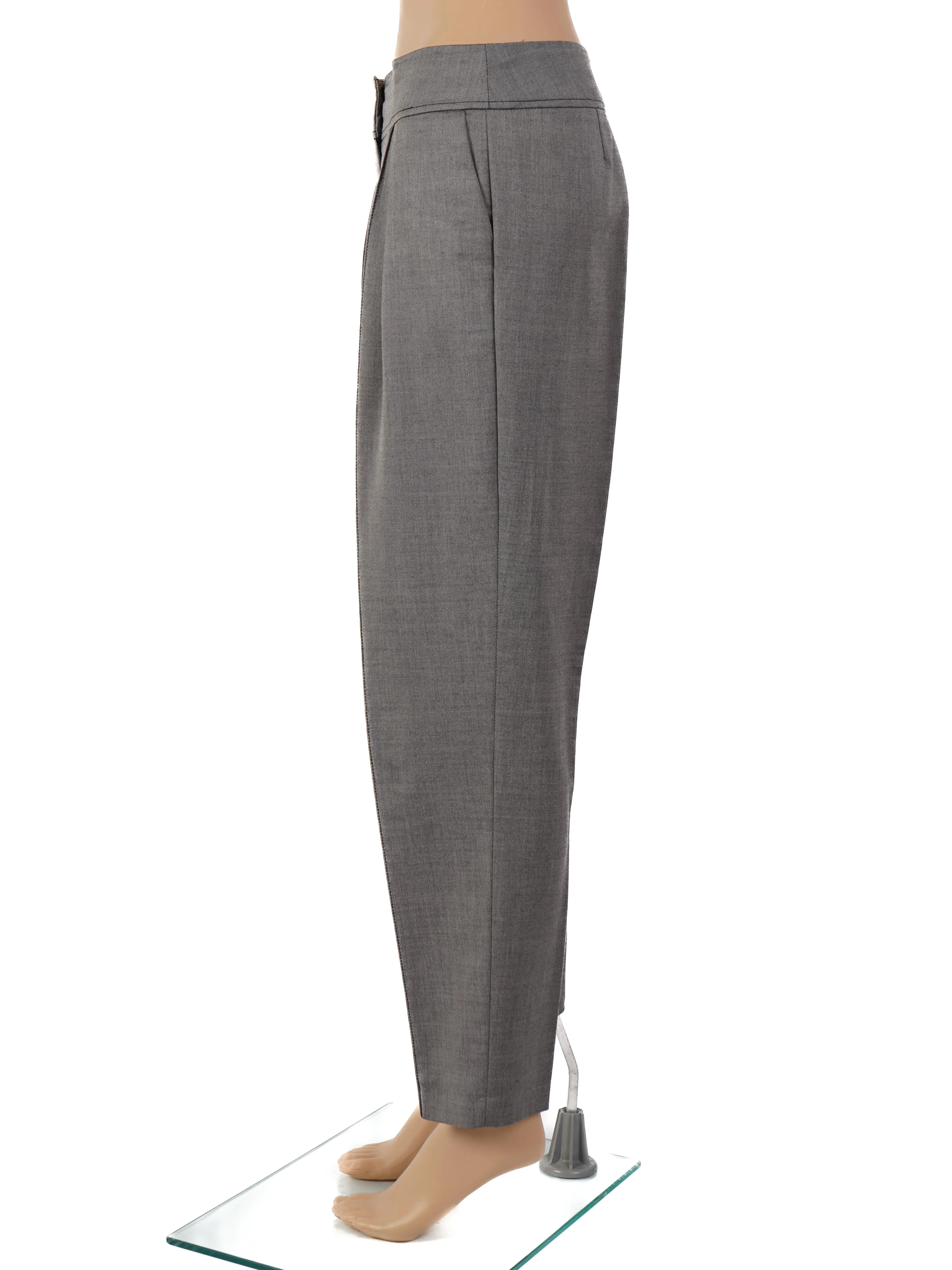 Laurel Gray Viscose Tailored Trousers — 2
