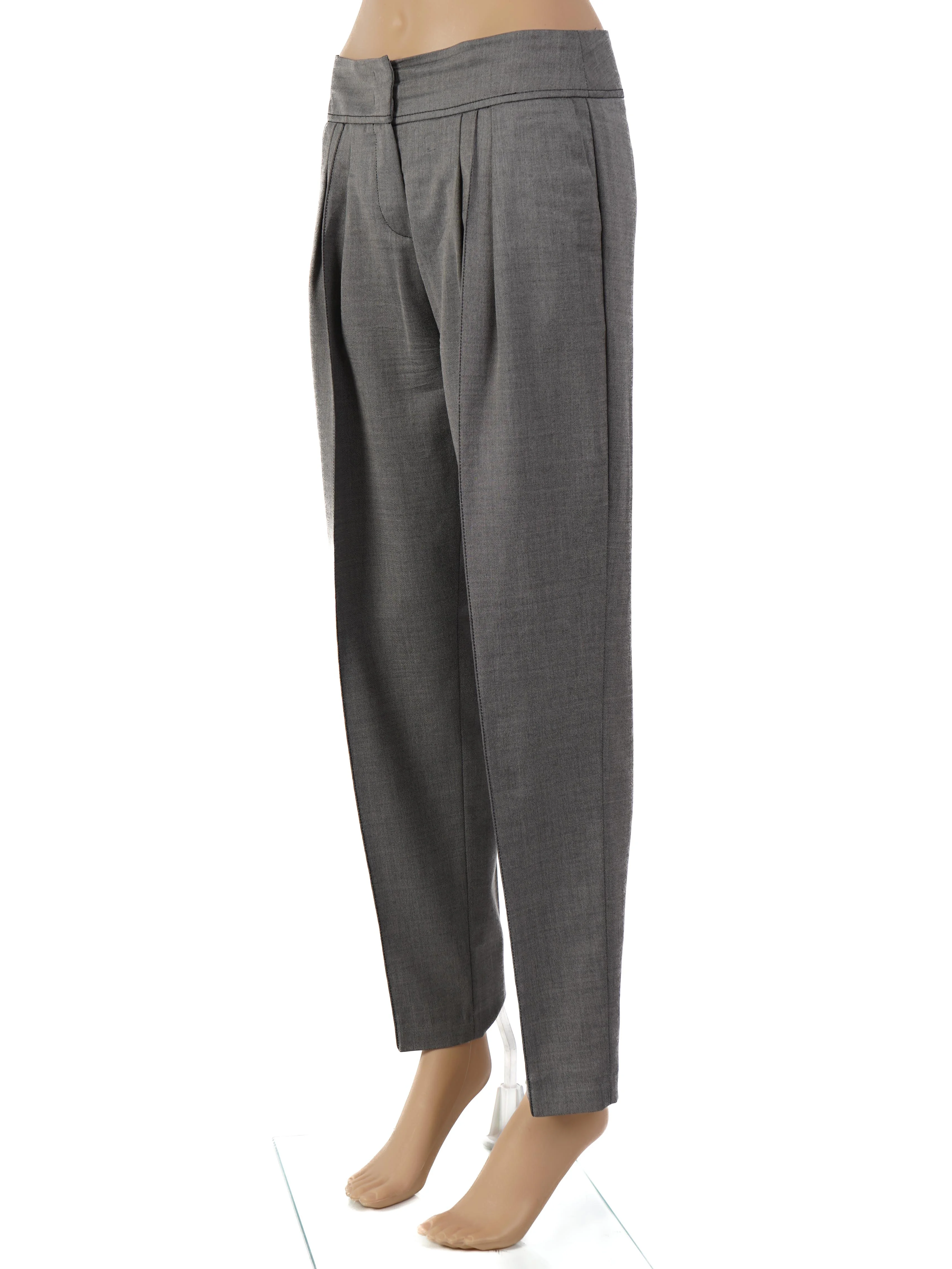 Laurel Gray Viscose Tailored Trousers — 3