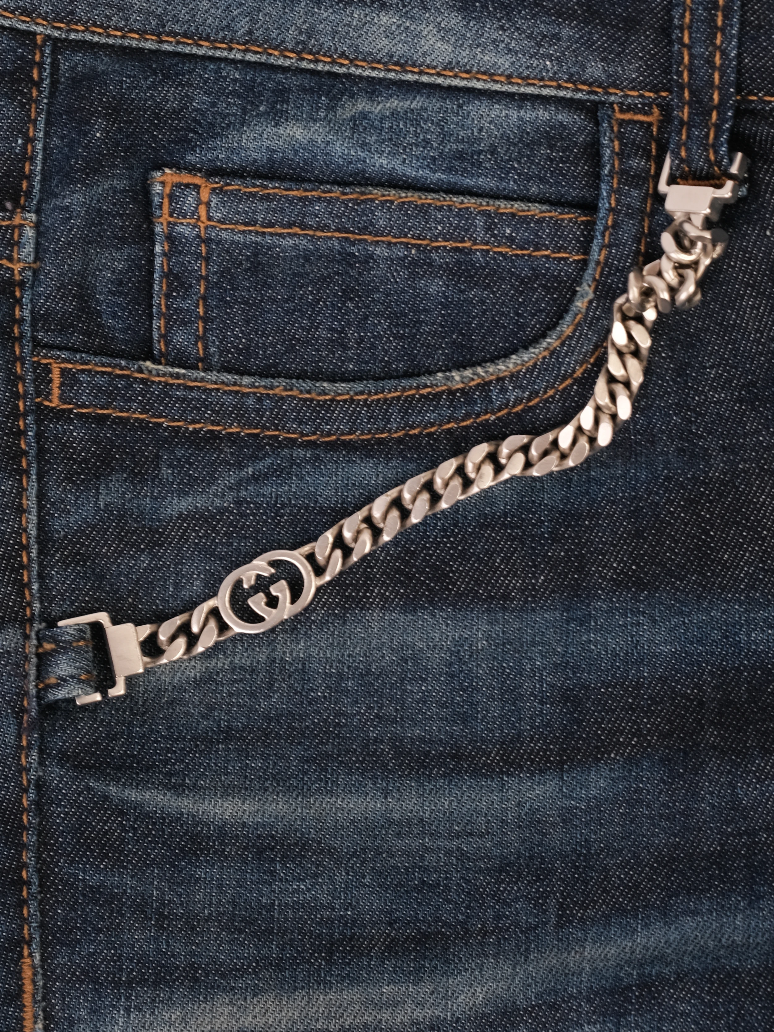 Gucci Blue Cotton Skinny Jeans — 3