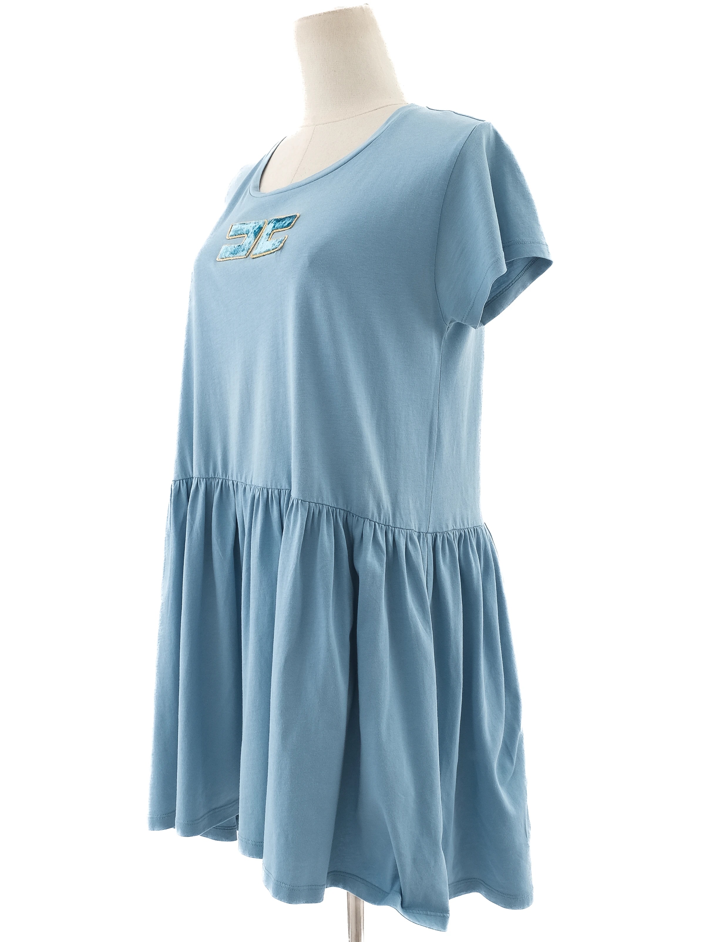 Elisabetta Franchi Blue Cotton Casual Dress — 2