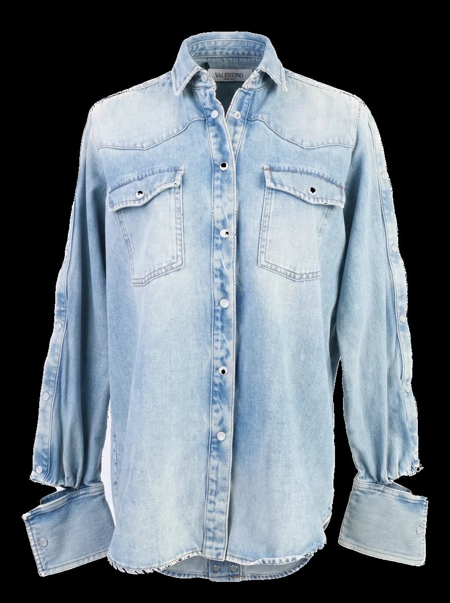 Valentino Blue Cotton Shirt — photo 1