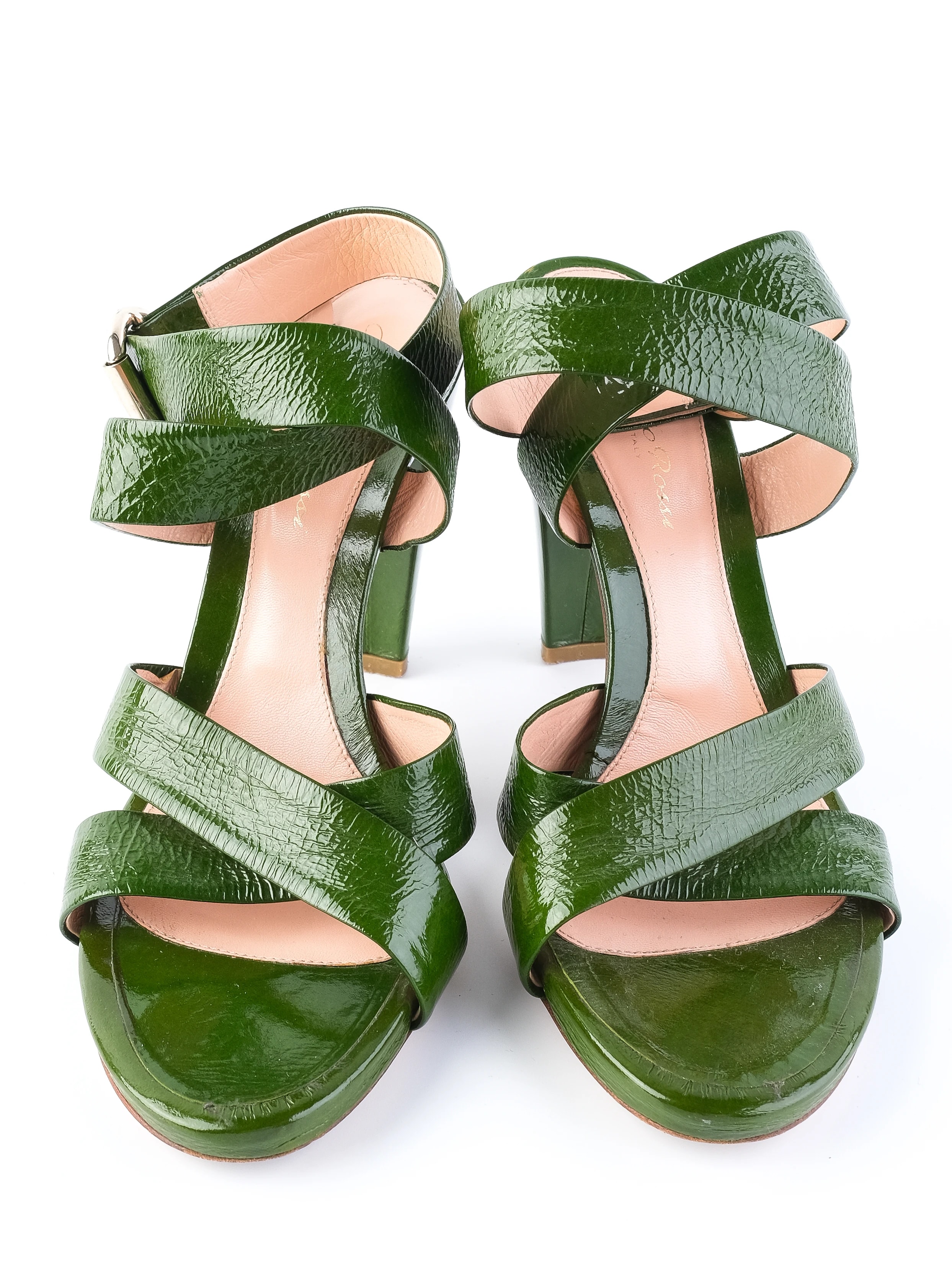 Sergio Rossi Green Leather Sandals — 3