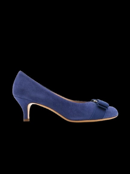 Salvatore Ferragamo Blue Genuine suede Pumps — 1