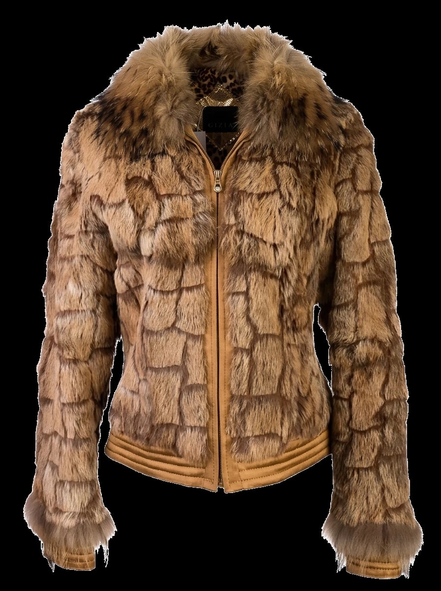 Gizia Orange Fur Jacket — 1