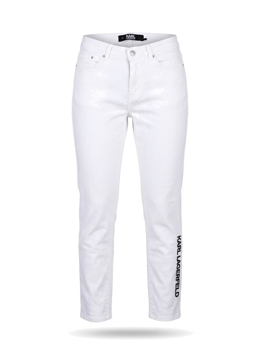 Karl Lagerfeld White Cotton Casual Trousers — photo 1