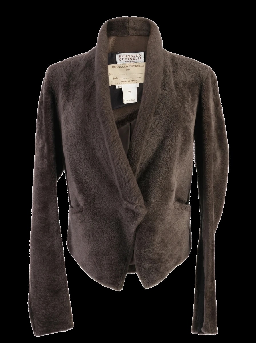 Brunello Cucinelli Gray Silk Jacket — 1