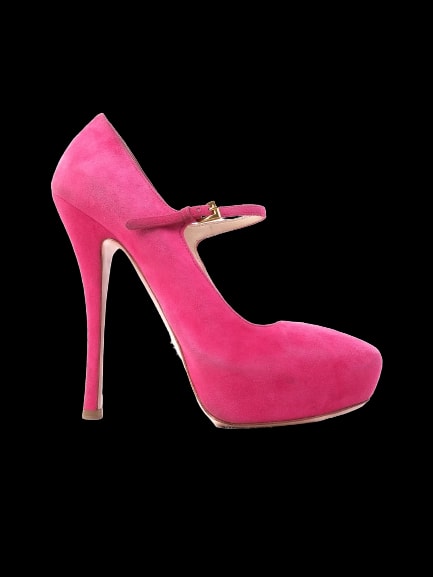 Prada Pink Leather High Heel Pumps — 1