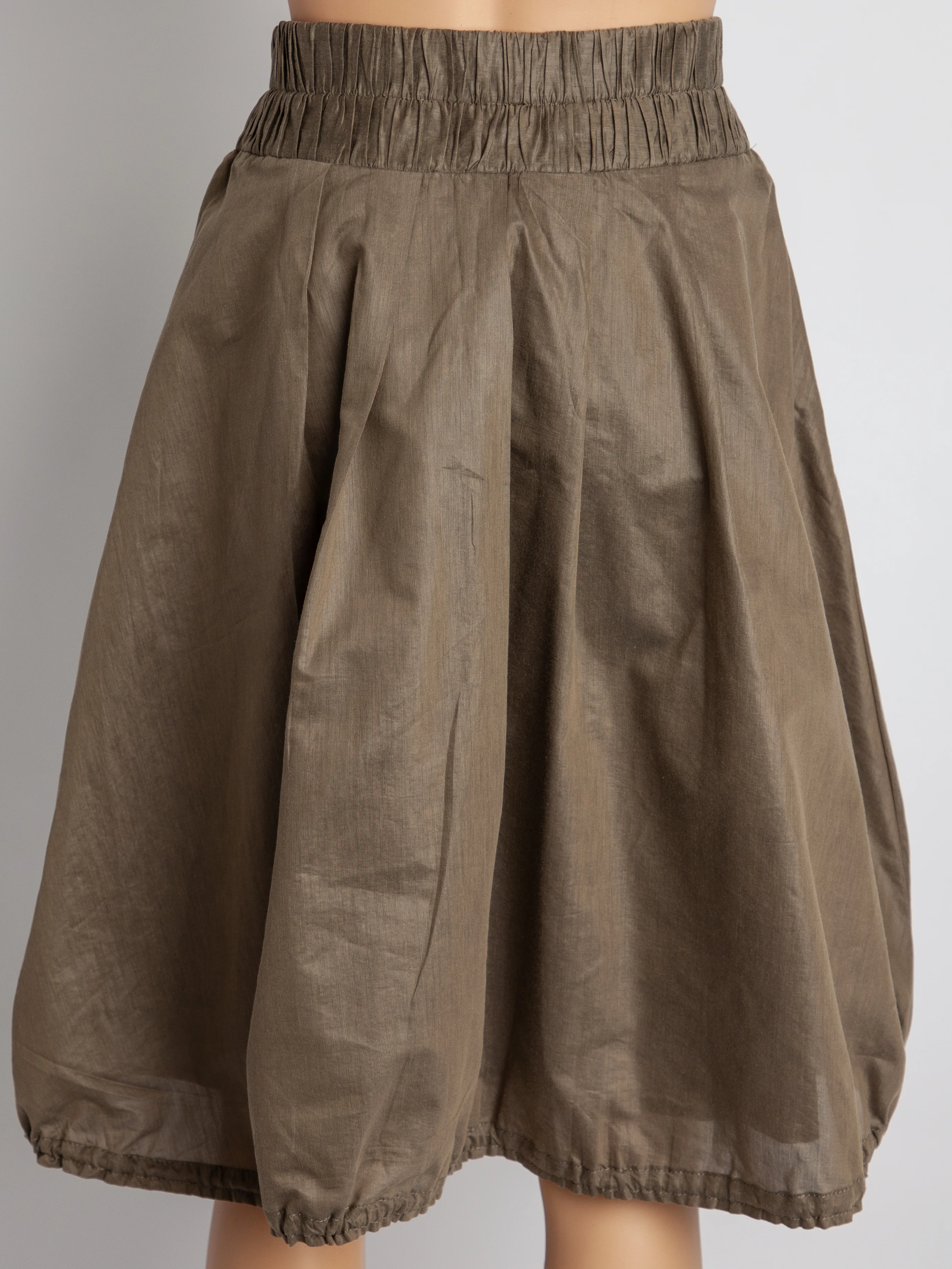 MaxCo Green Cotton A-Line Skirt — 2