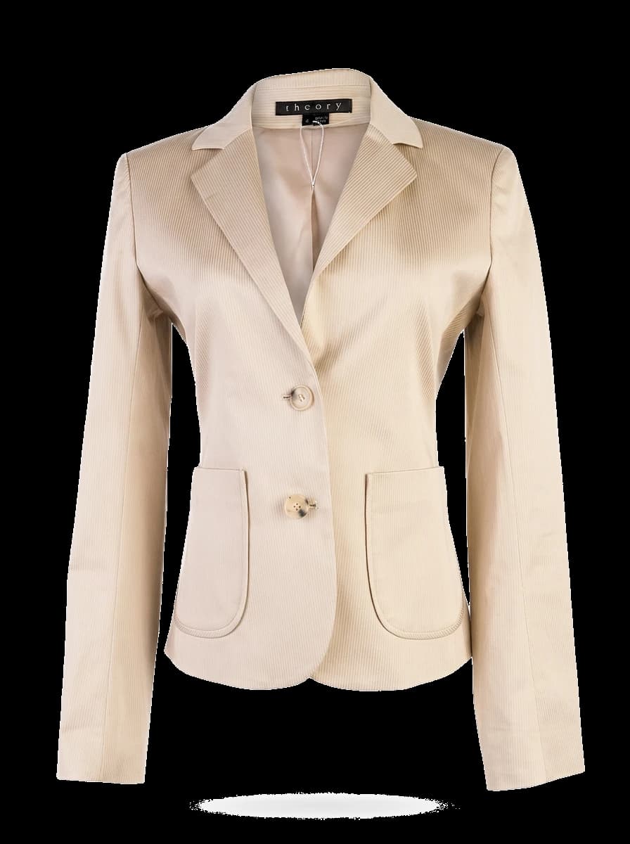 Theory White Cotton Blazer