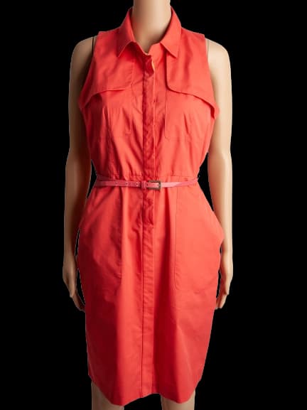 Elie Tahari Red Cotton Sleeveless Dress