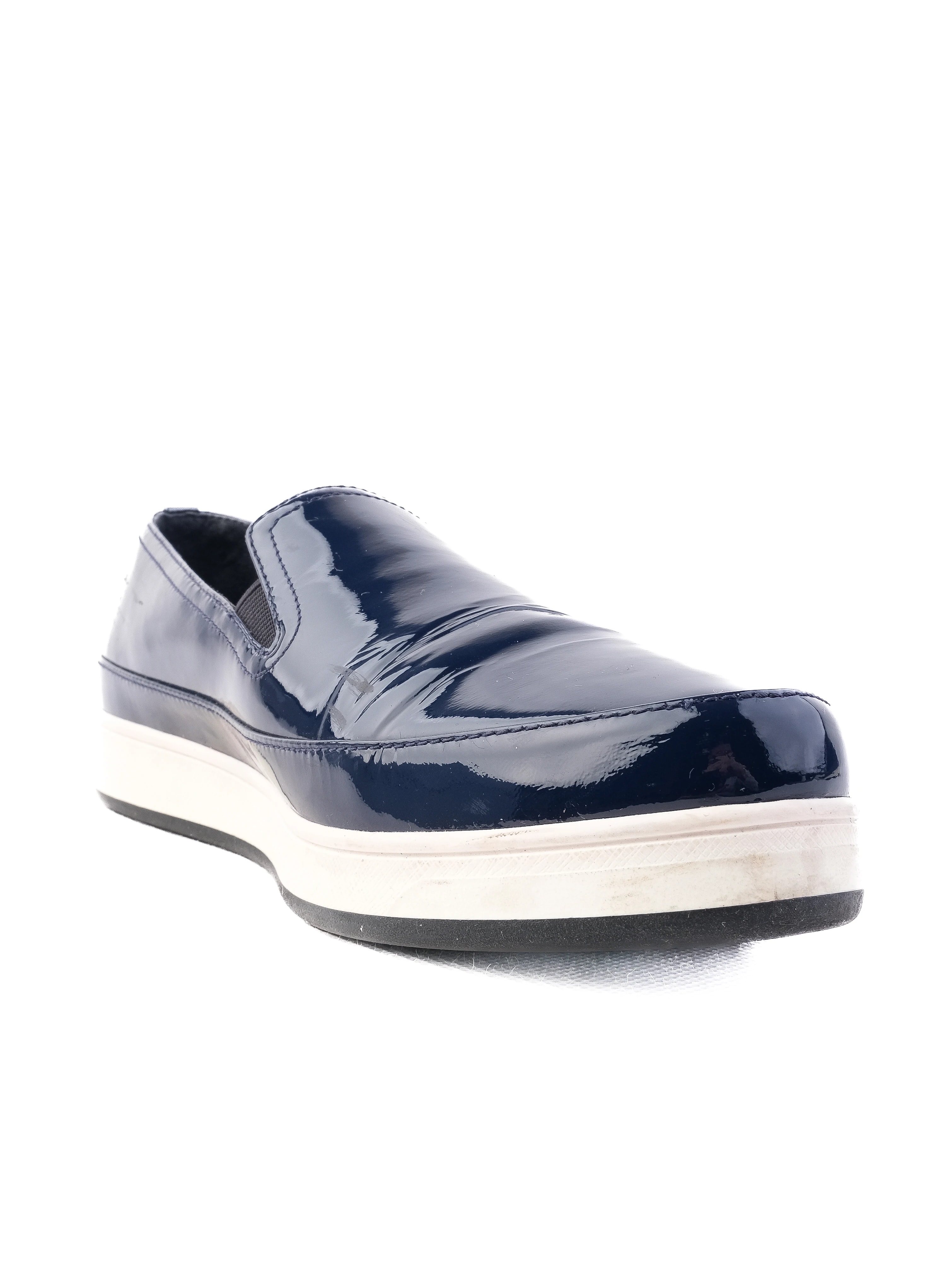 Prada Blue Lacquer Loafers — 2