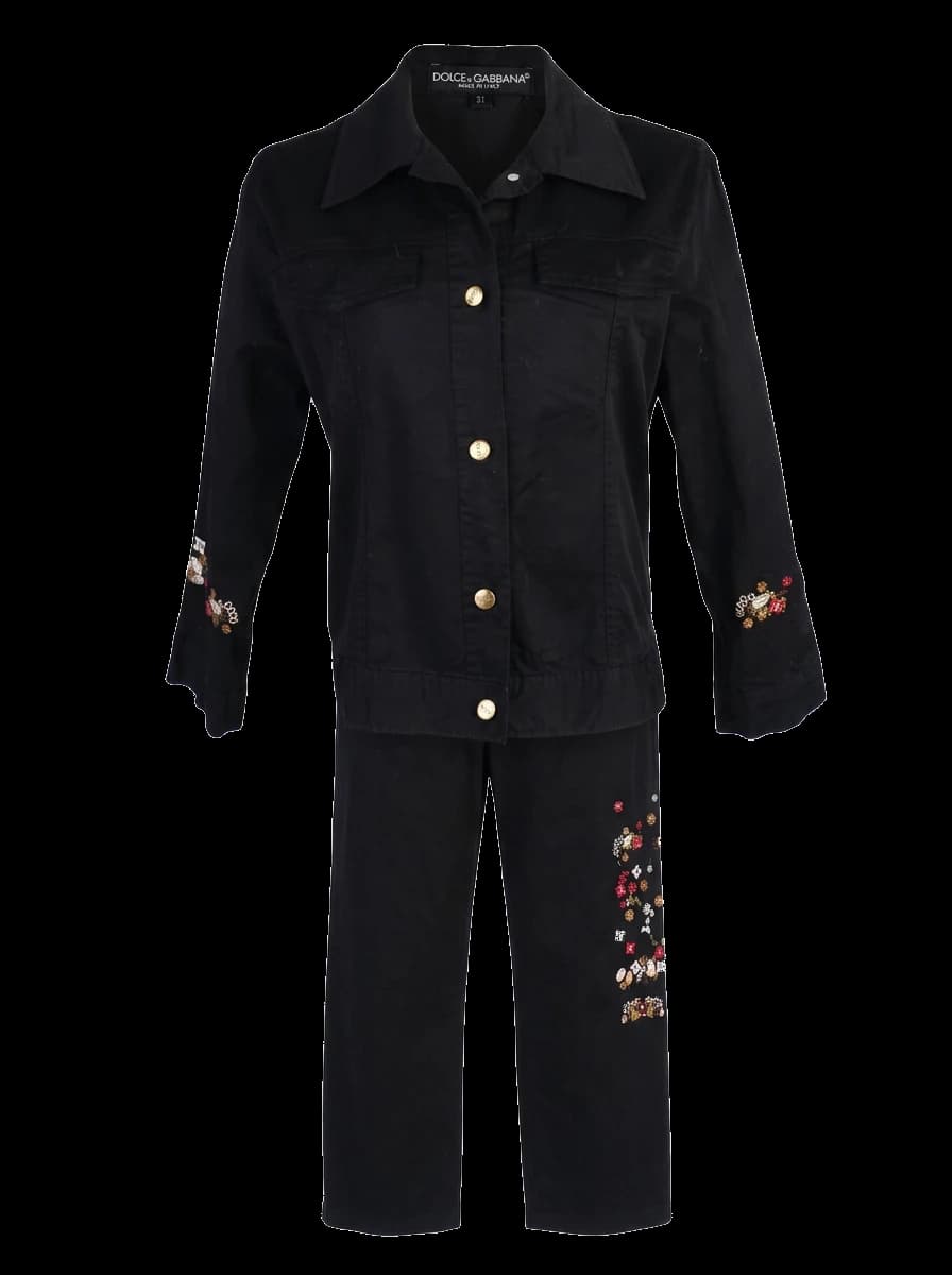 Dolce Gabbana Black Cotton Suit Set — photo 1
