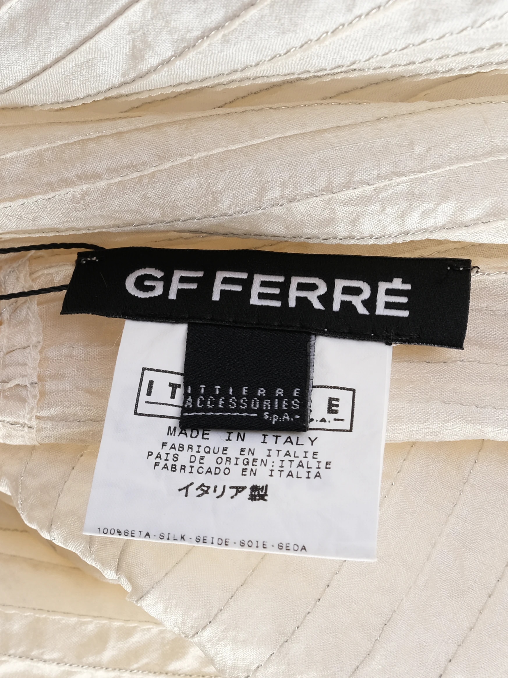 GF Ferre White Silk Scarf — 2