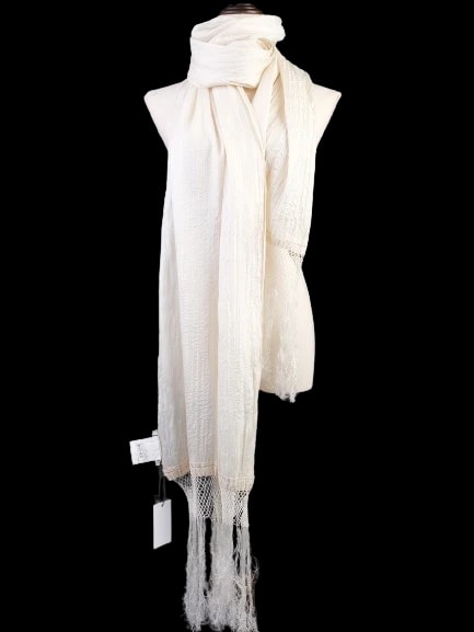 GF Ferre White Silk Scarf — 1