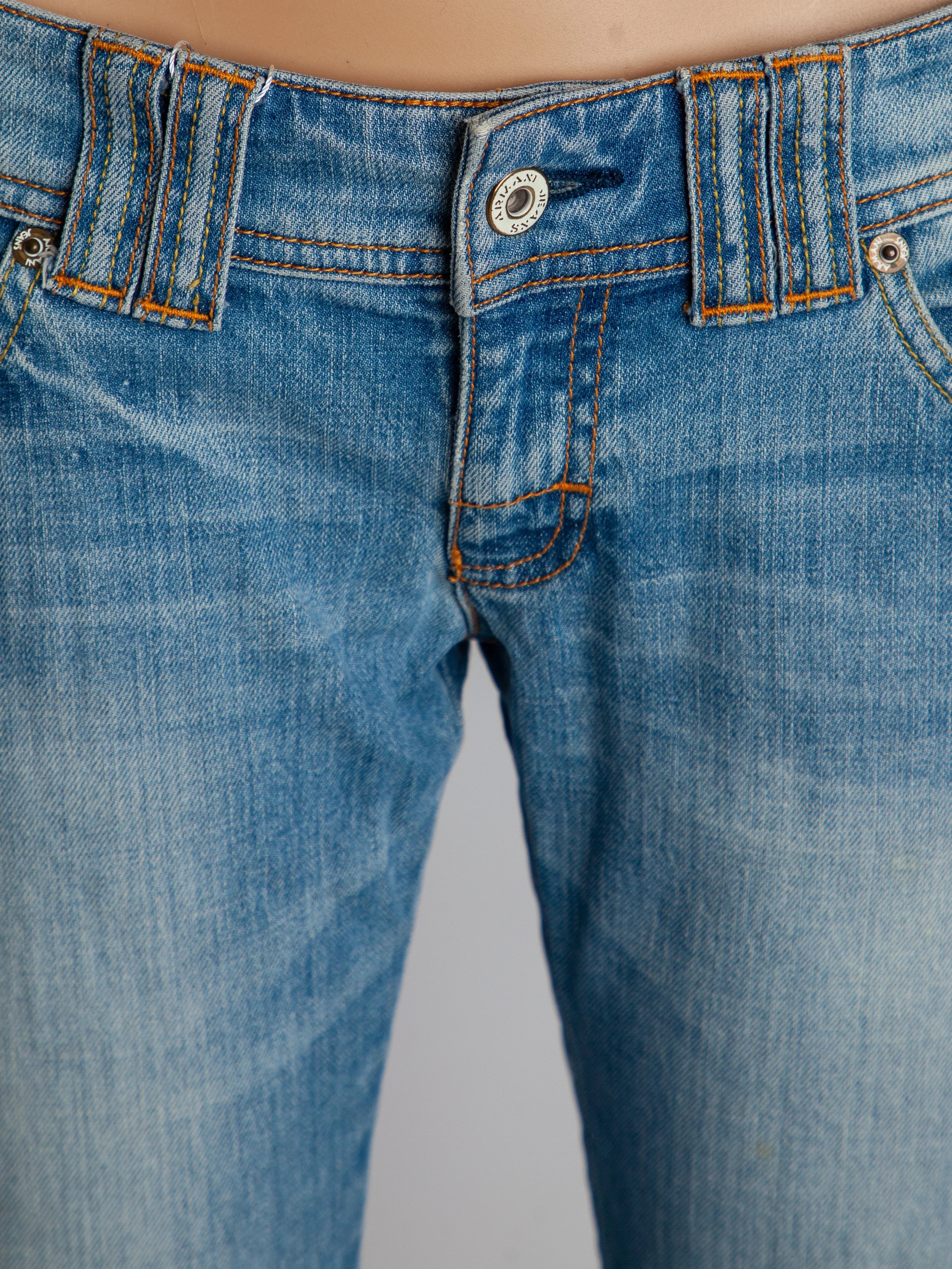 Armani Jeans Blue Cotton Straight Jeans — 3