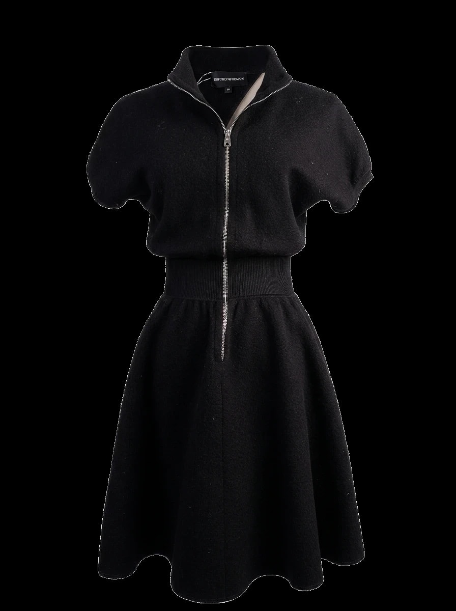 Emporio Armani Black Wool Midi Dress — 1