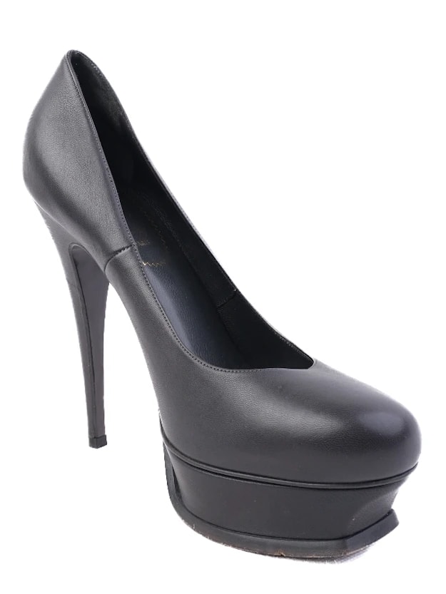 YSL Gray Leather Pumps — 2