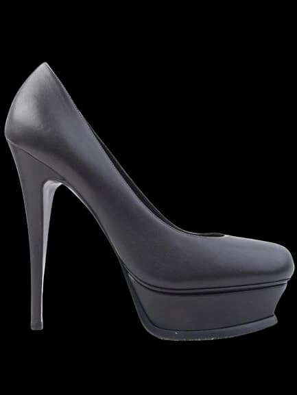 YSL Gray Leather Pumps