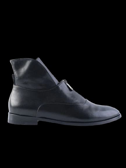 A.Testoni Black Leather Ankle Boots — photo 1