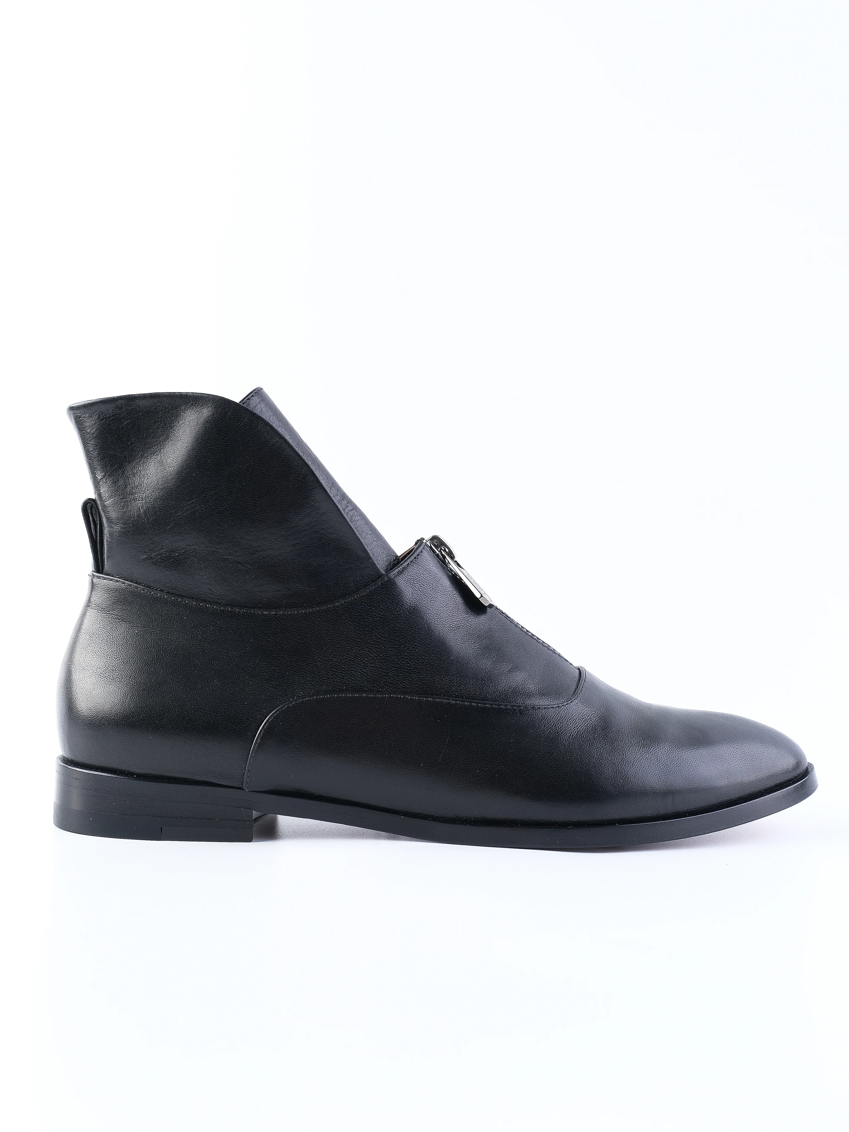 A.Testoni Black Leather Ankle Boots — 2