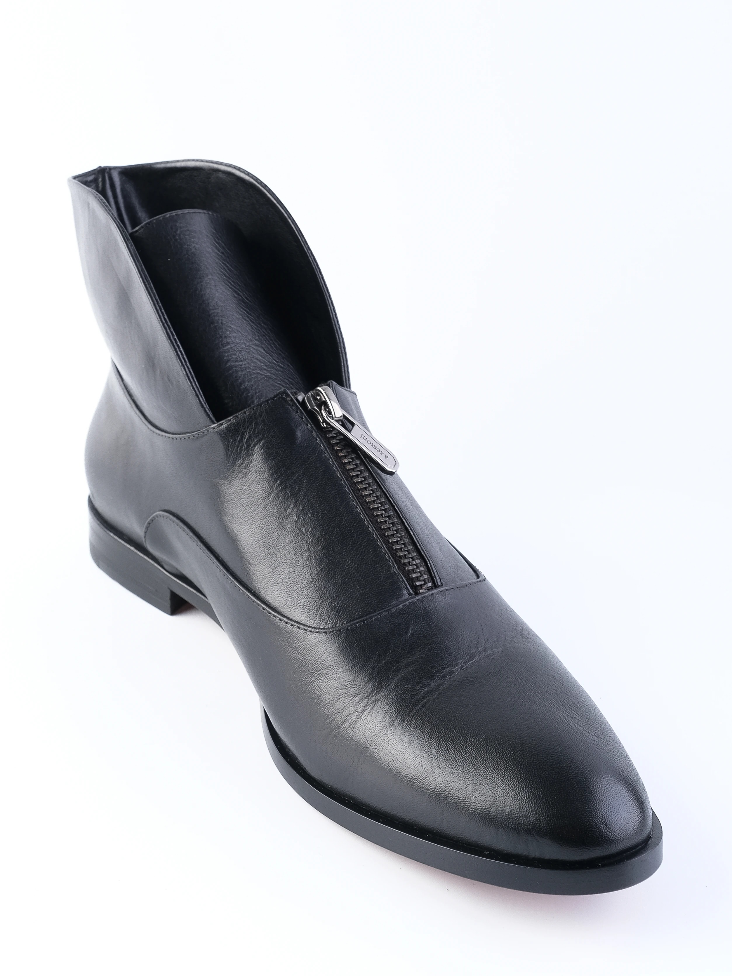 A.Testoni Black Leather Ankle Boots — 3