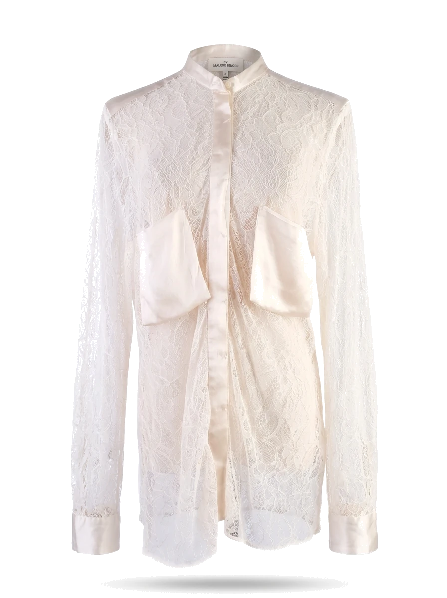By Malene Birger White Nylon Blouse — 1