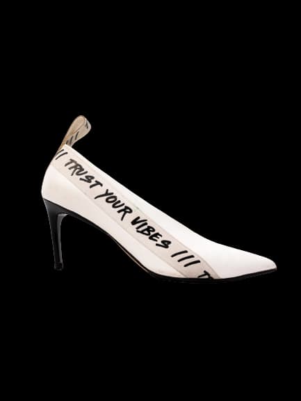 Baldan White Leather Mid Heel Pumps — photo 1