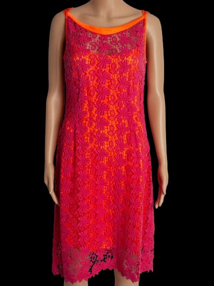 Elie Tahari Pink Polyester Sleeveless Dress — photo 1