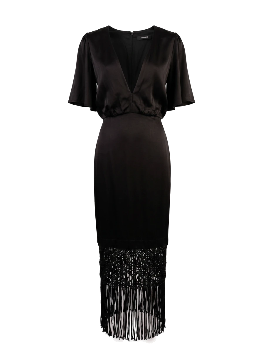 Uterque Black Viscose Cocktail Dress — 1