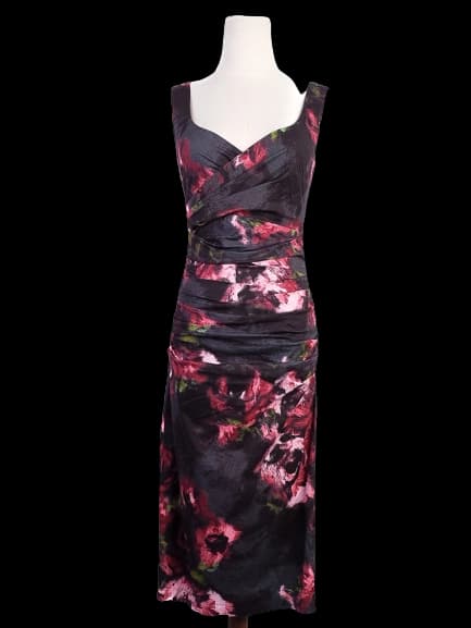 Talbot Runhof Floral Ruched Dress — photo 1