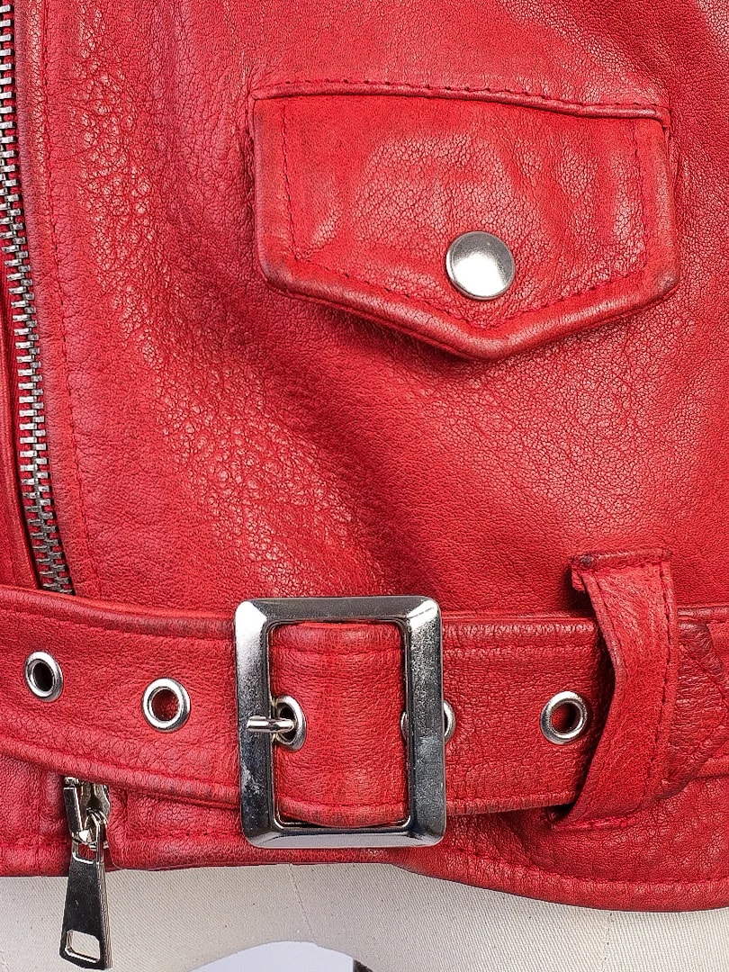 Ermanno Scervino Red Leather Jacket — 3