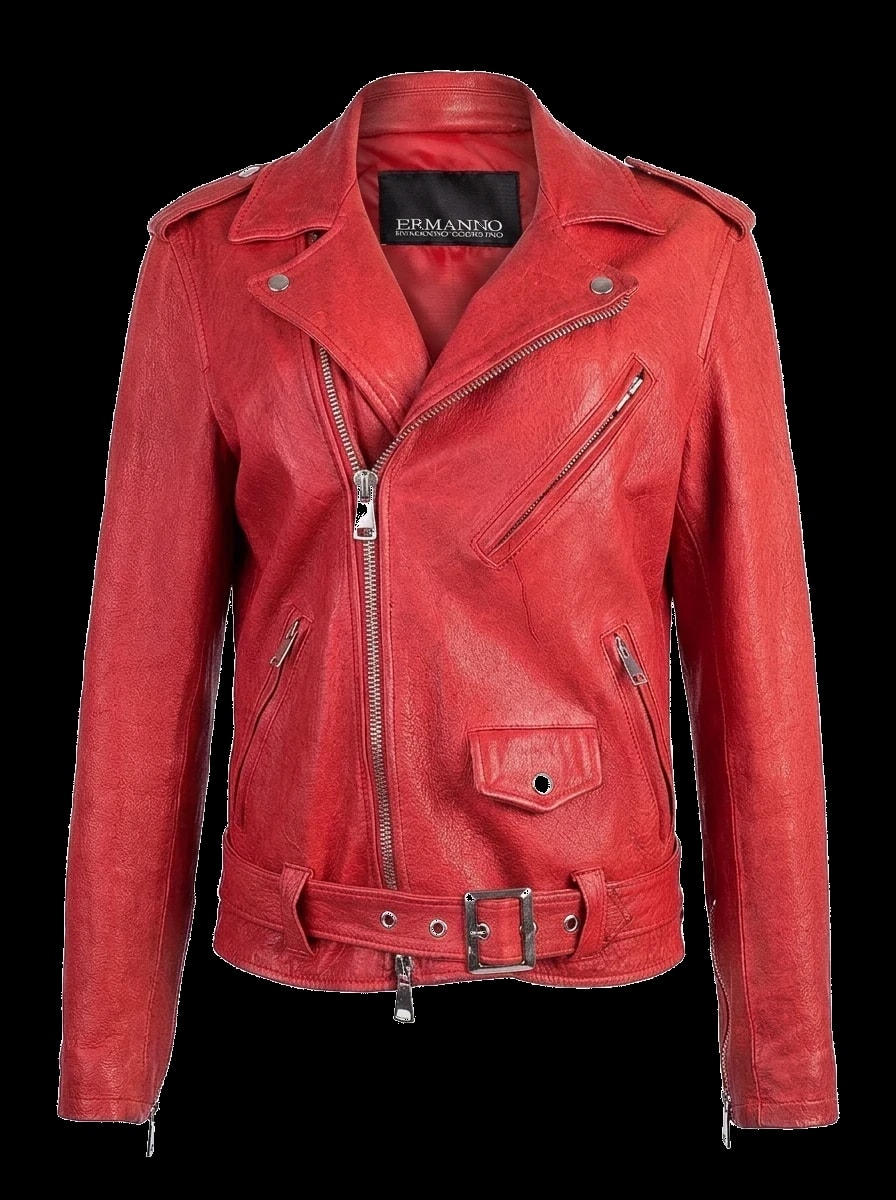 Ermanno Scervino Red Leather Jacket — 1