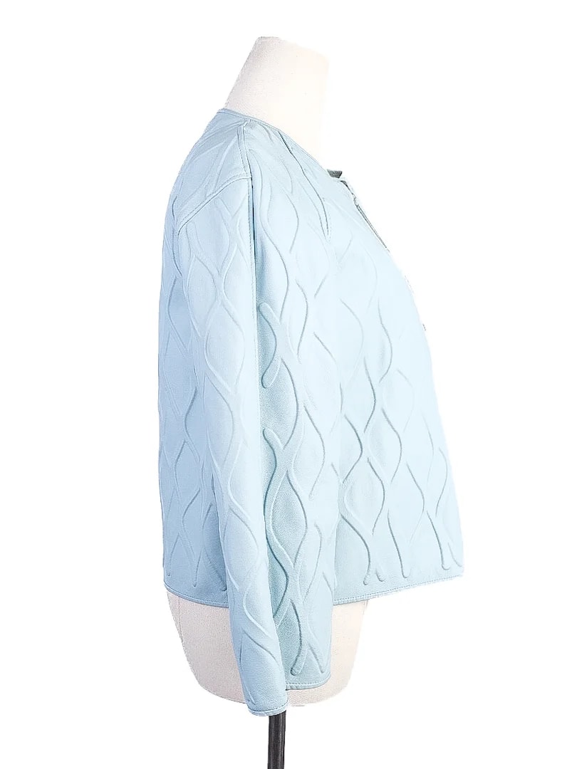 Maison Ullens Blue Leather Jacket — 3