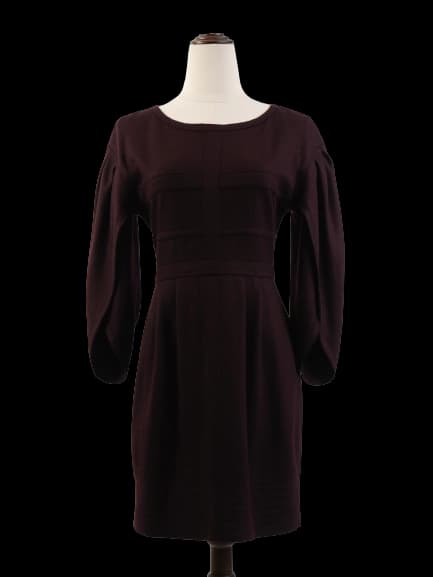 Fendi Purple Wool Long Sleeve Dress — photo 1
