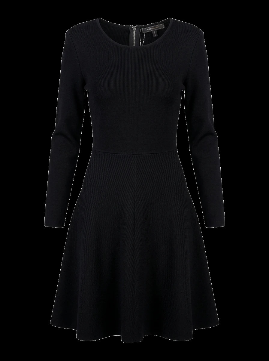 BCBGMaxazria Black Viscose Long Sleeve Dress — 1