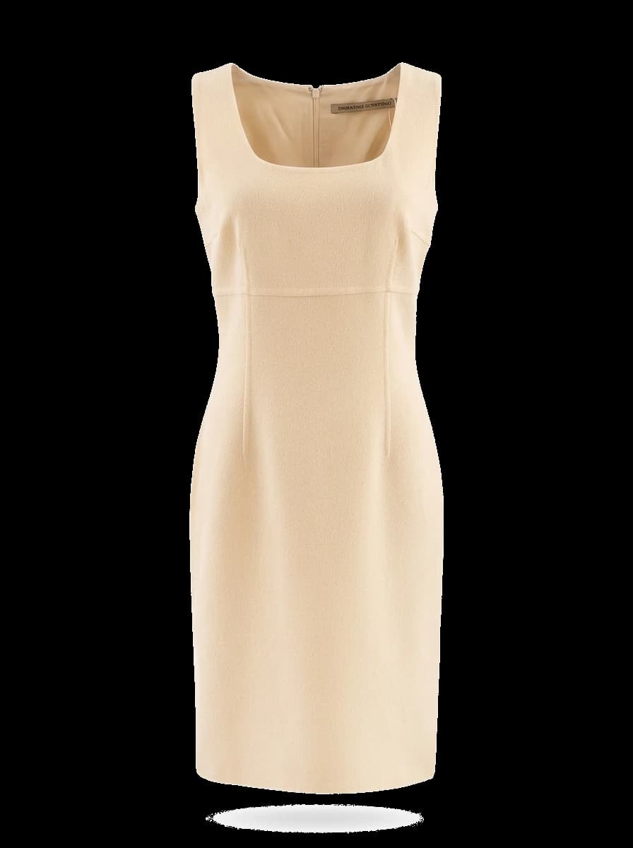 Ermanno Scervino Yellow Wool Casual Dress