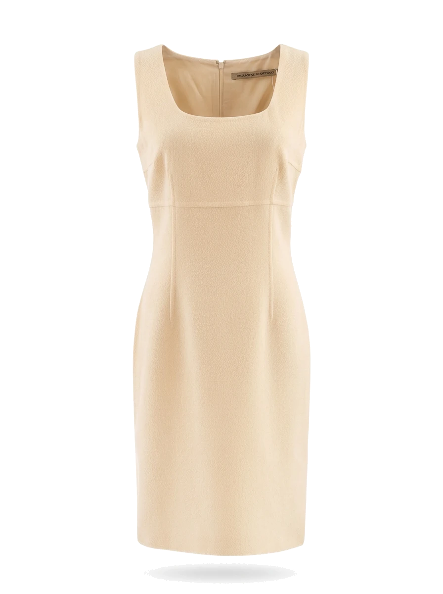 Ermanno Scervino Yellow Wool Casual Dress — 1