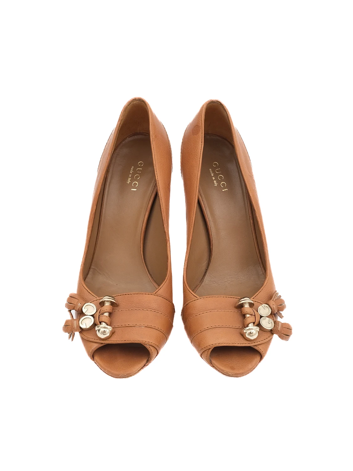 Gucci Orange Leather Pumps — 3