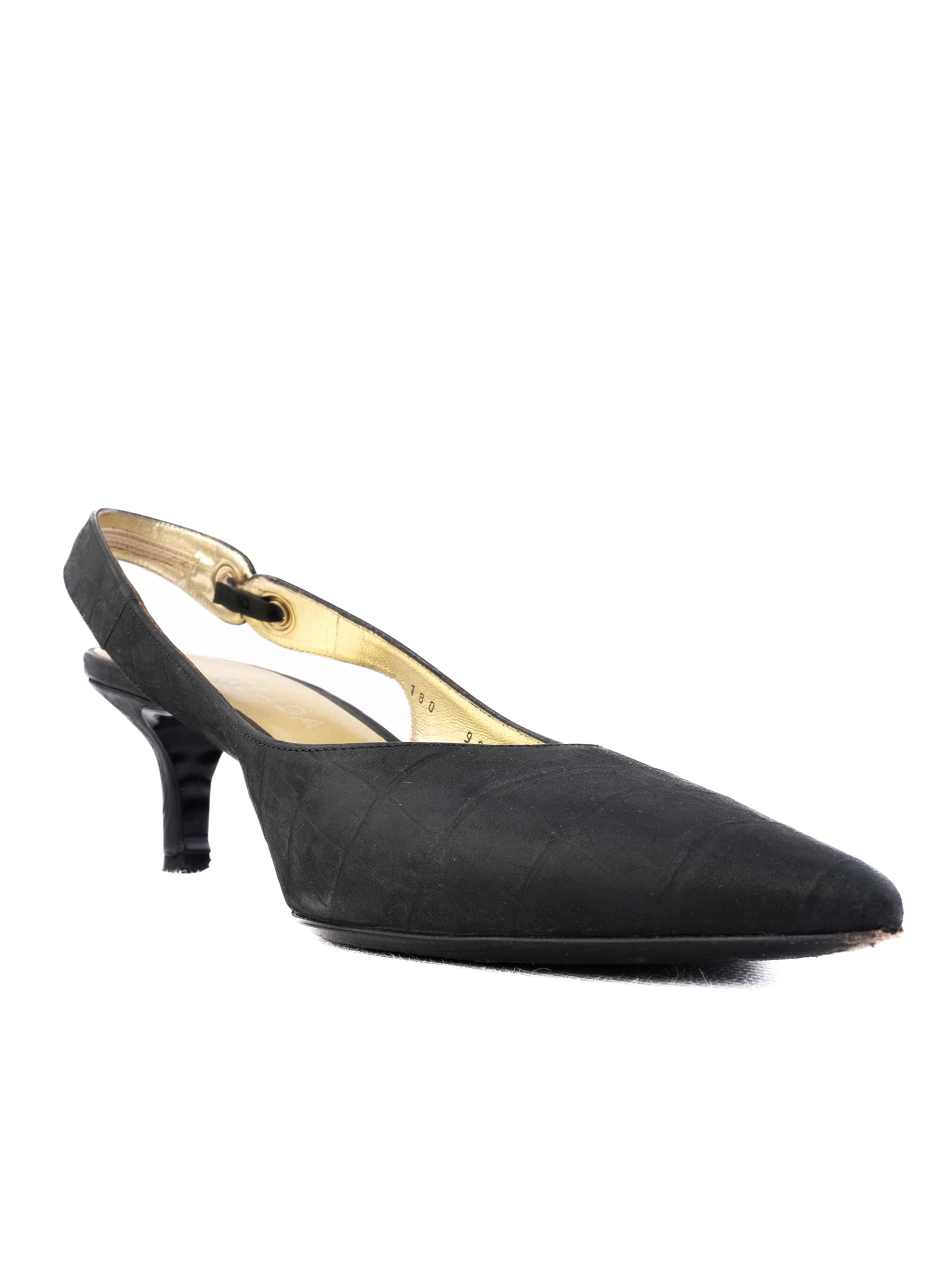Escada Black Leather Sandals — 2