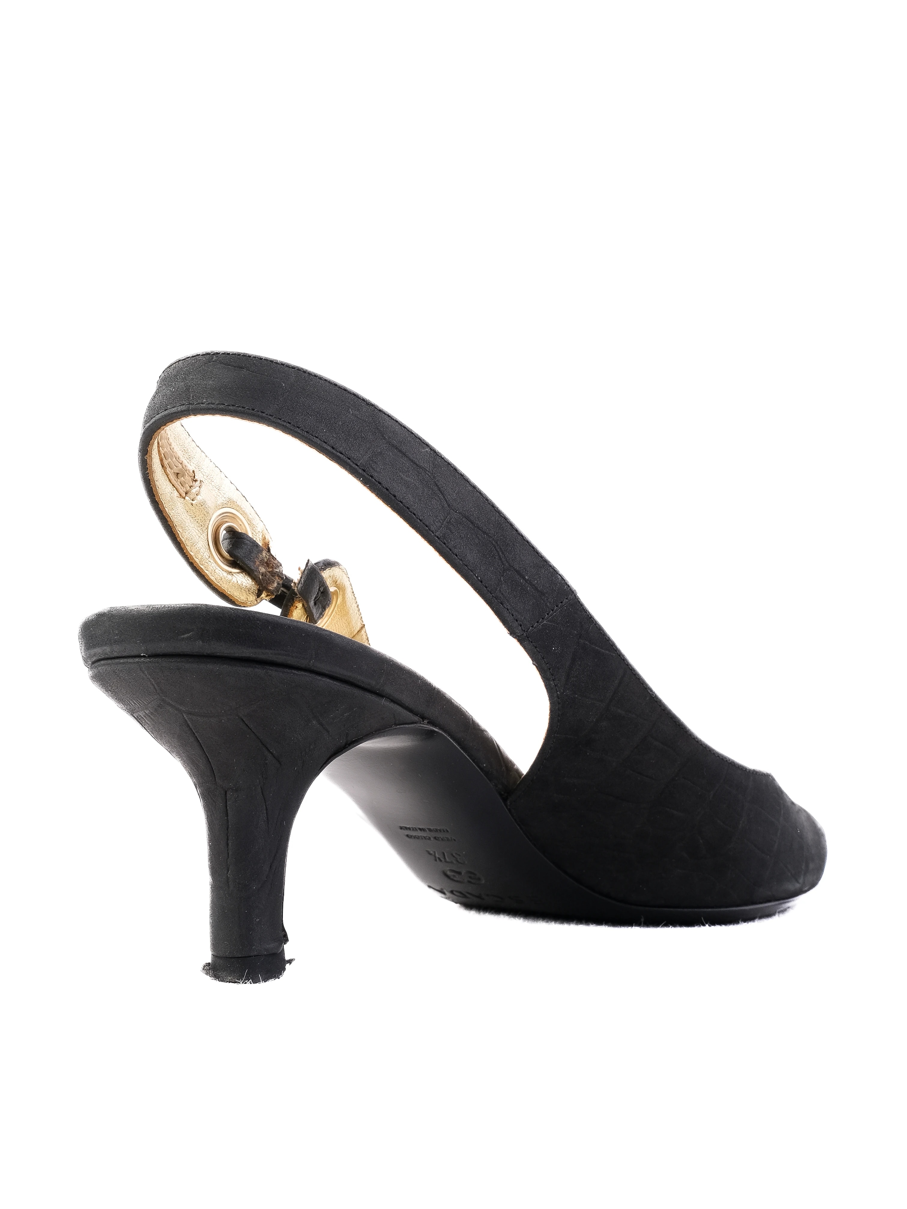 Escada Black Leather Sandals — 3
